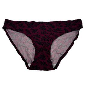 Kathy Ireland Women's Size XL Panty Bikini Red Black Floral New Without Tags